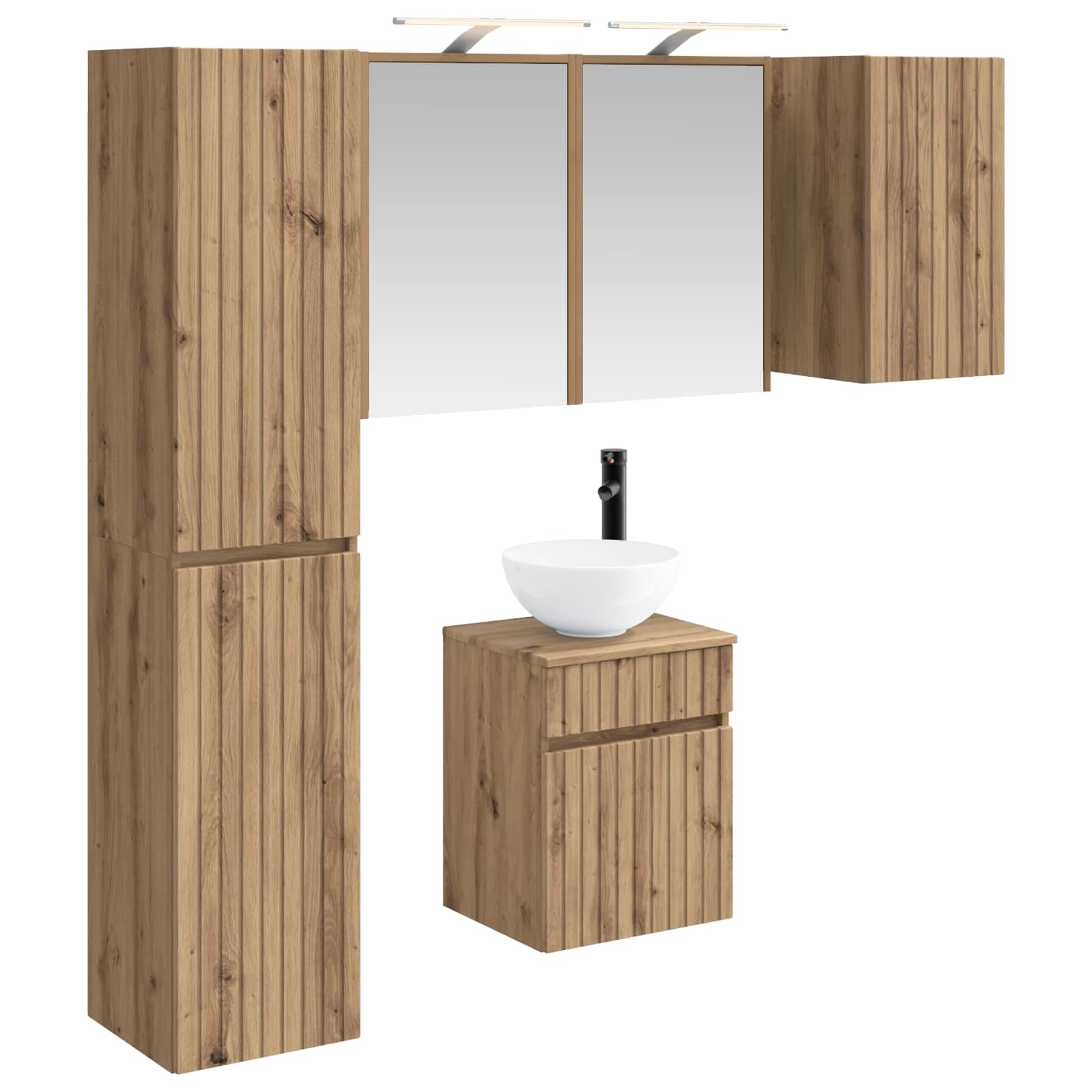 vidaXL Zestaw Szafek Łazienkowych 5 pcs Dąb artisan 43 x 16 x 62,5 cm