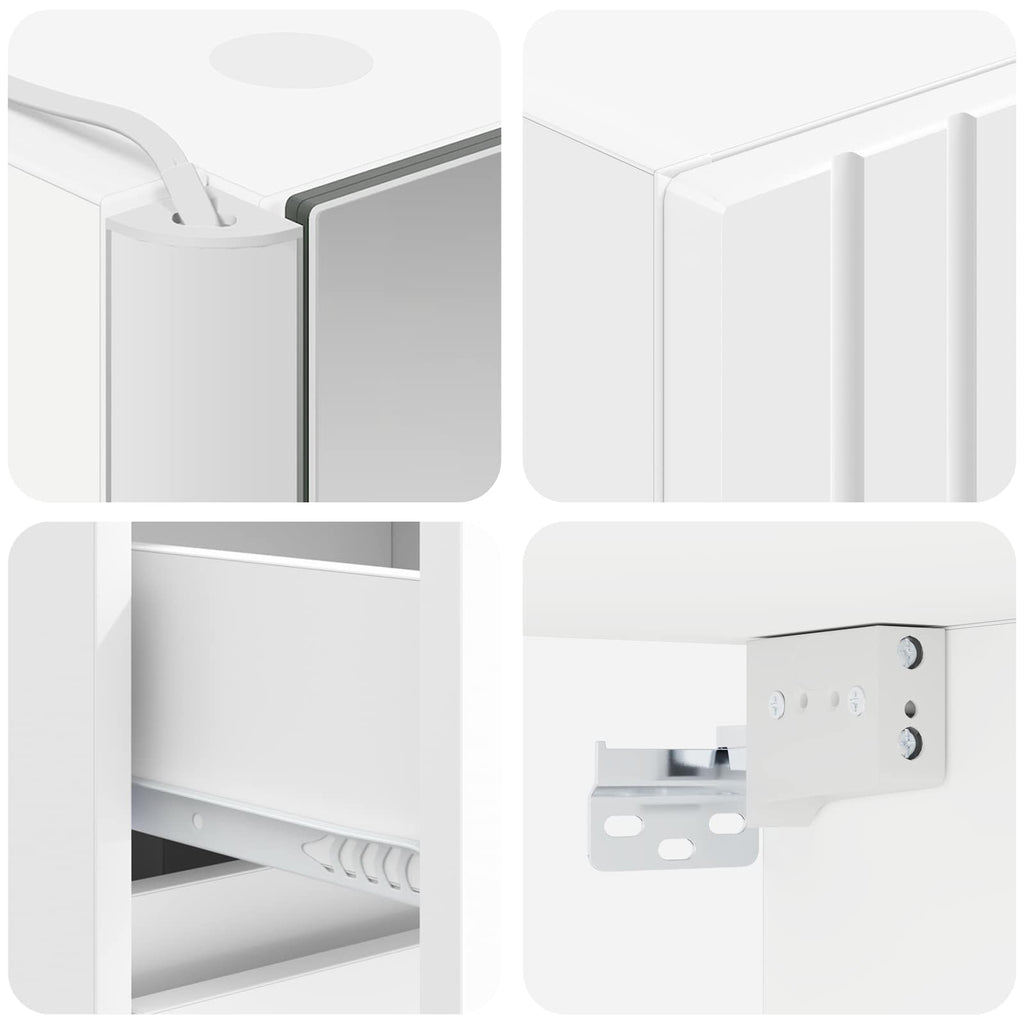 vidaXL Zestaw Szafek Łazienkowych 5 pcs Biały 43 x 11,5 x 60,5 cm