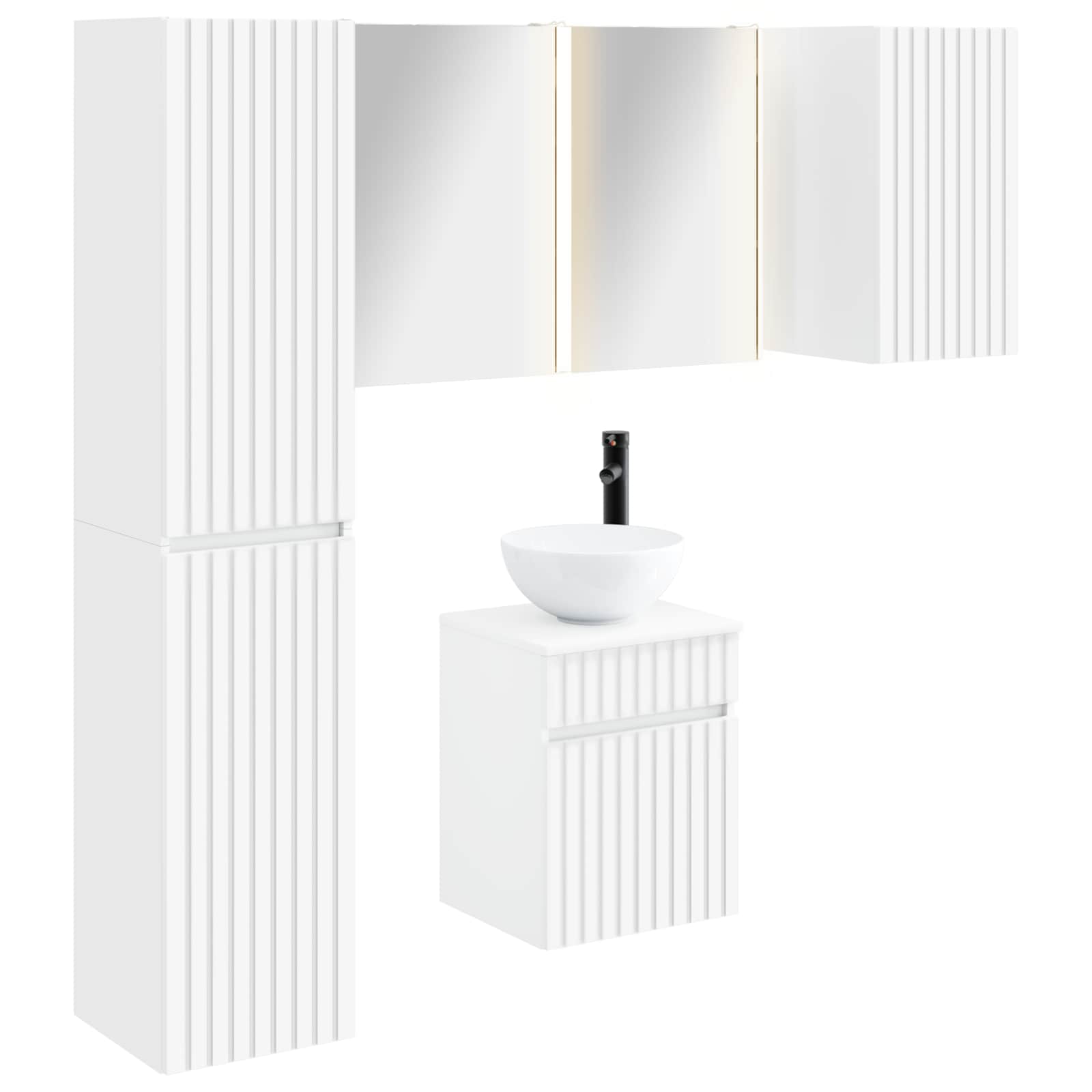 vidaXL Zestaw Szafek Łazienkowych 5 pcs Biały 43 x 11,5 x 60,5 cm