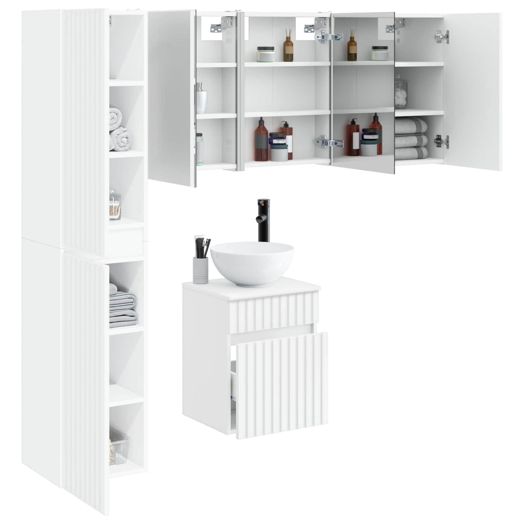 vidaXL Zestaw Szafek Łazienkowych 5 pcs Biały 43 x 11,5 x 60,5 cm