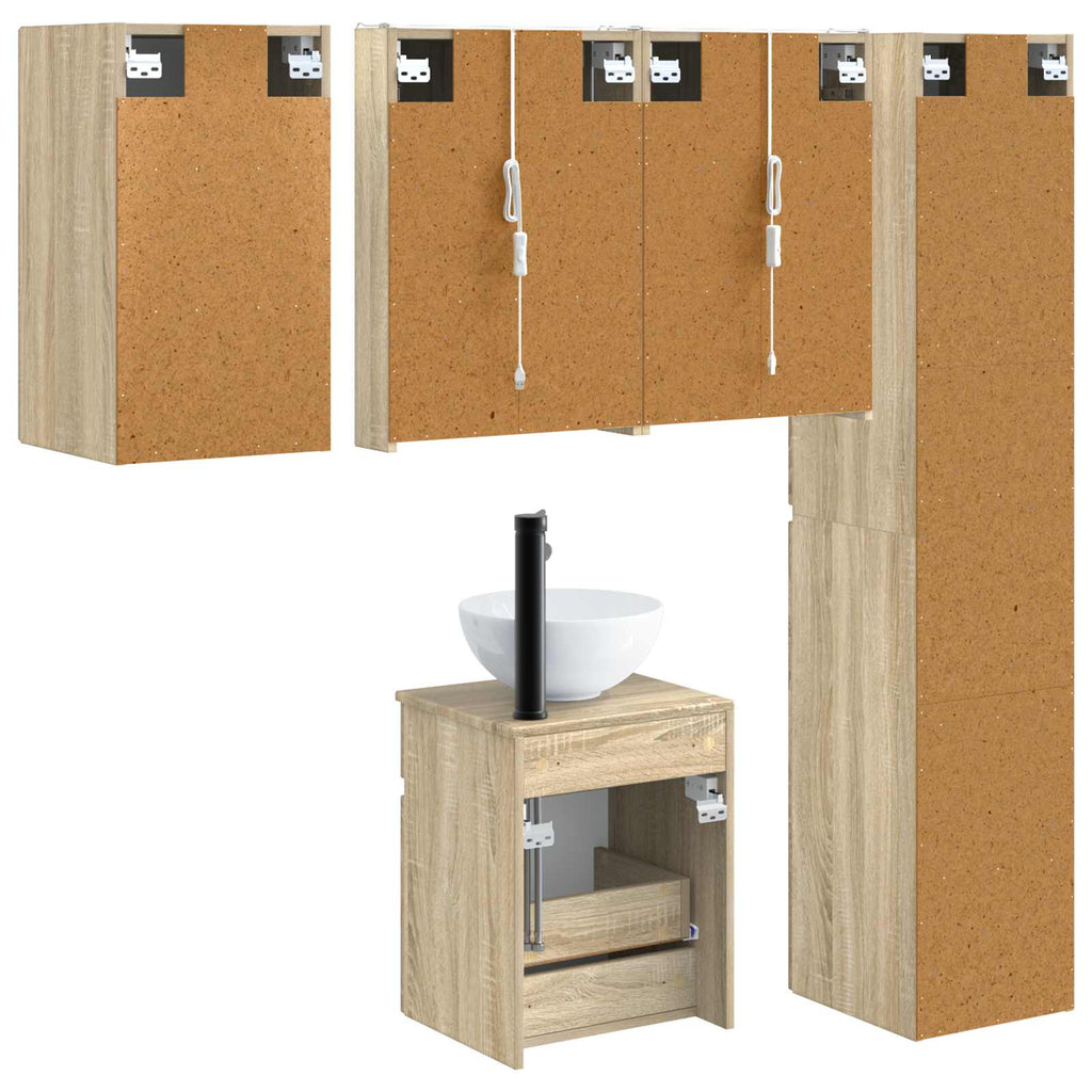 vidaXL Zestaw Szafek Łazienkowych 5 pcs dąb Sonoma 43 x 11,5 x 60,5 cm