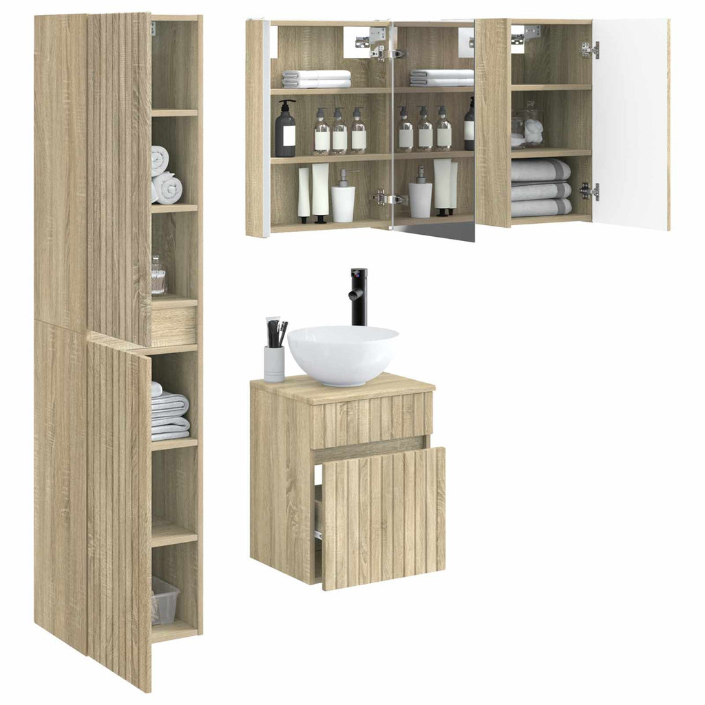vidaXL Zestaw Szafek Łazienkowych 5 pcs dąb Sonoma 43 x 11,5 x 60,5 cm