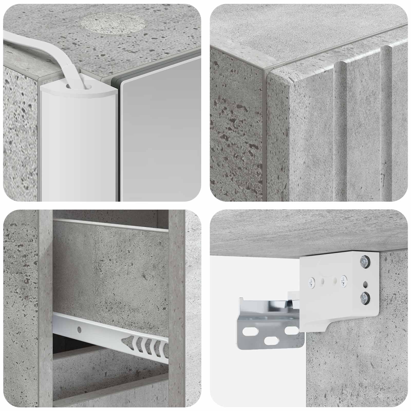 vidaXL Zestaw Szafek Łazienkowych 5 pcs Betonowy szary