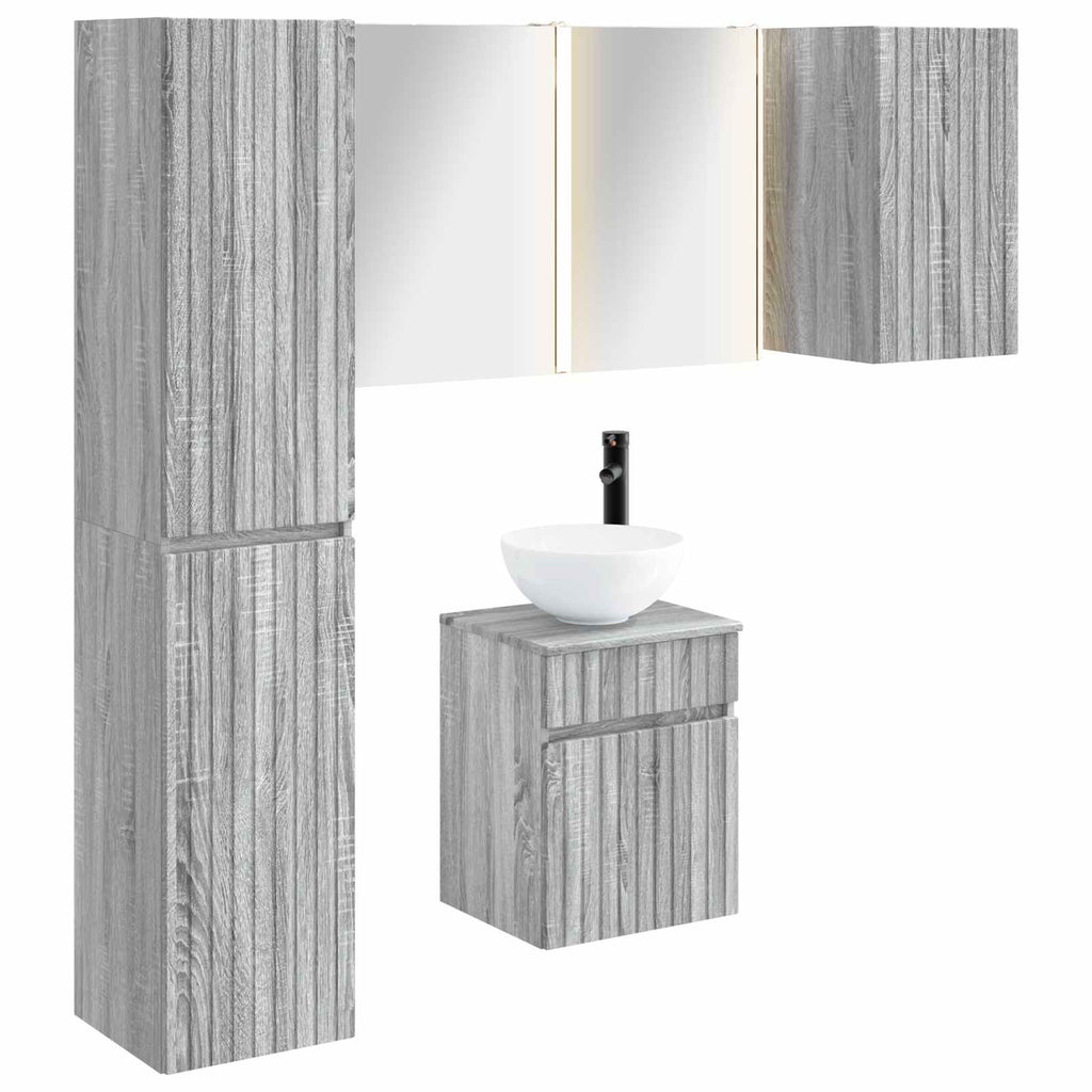 vidaXL Zestaw Szafek Łazienkowych 5 pcs Szary Sonoma