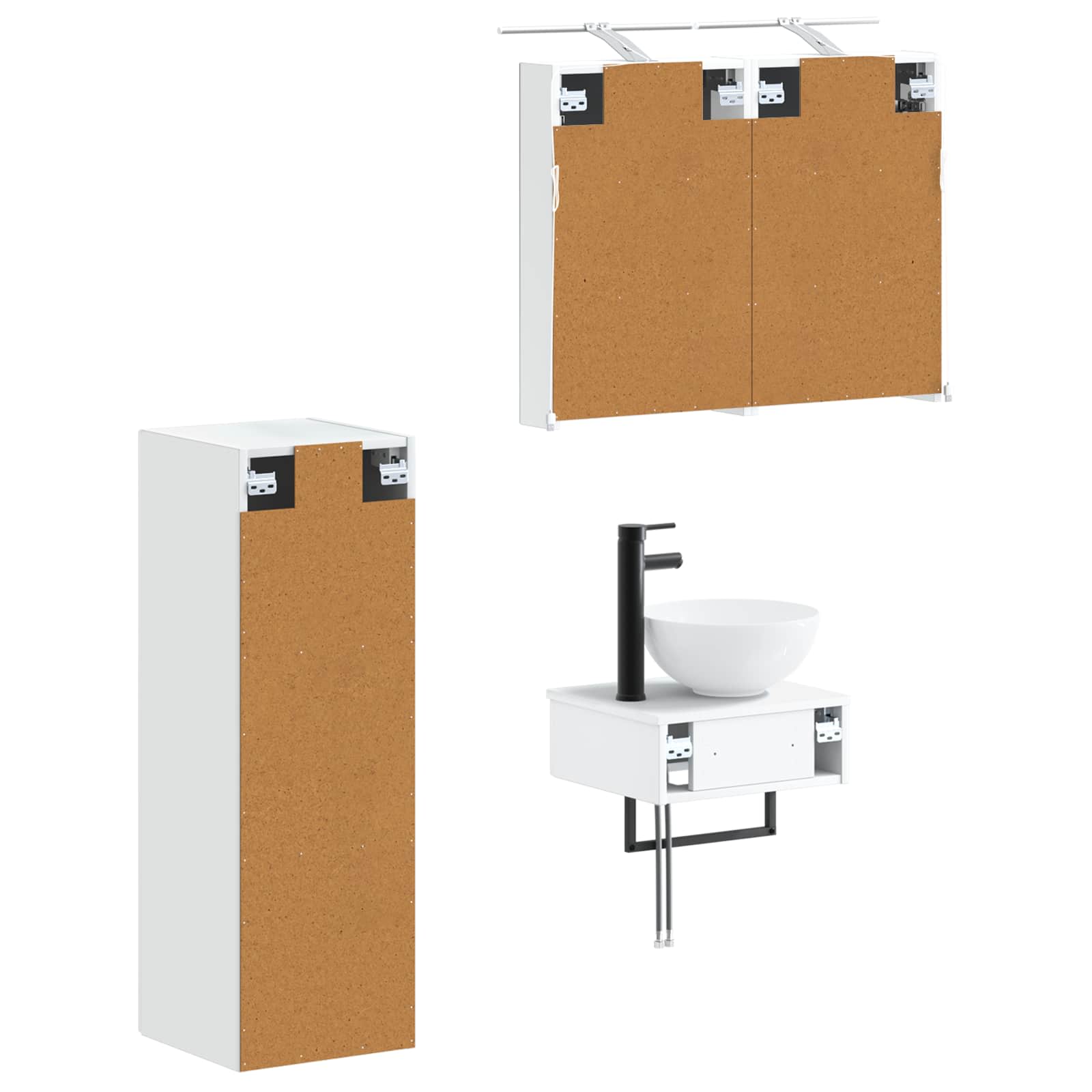 vidaXL Zestaw Szafek Łazienkowych 4 pcs Biały 40 x 10,5 x 60,5 cm