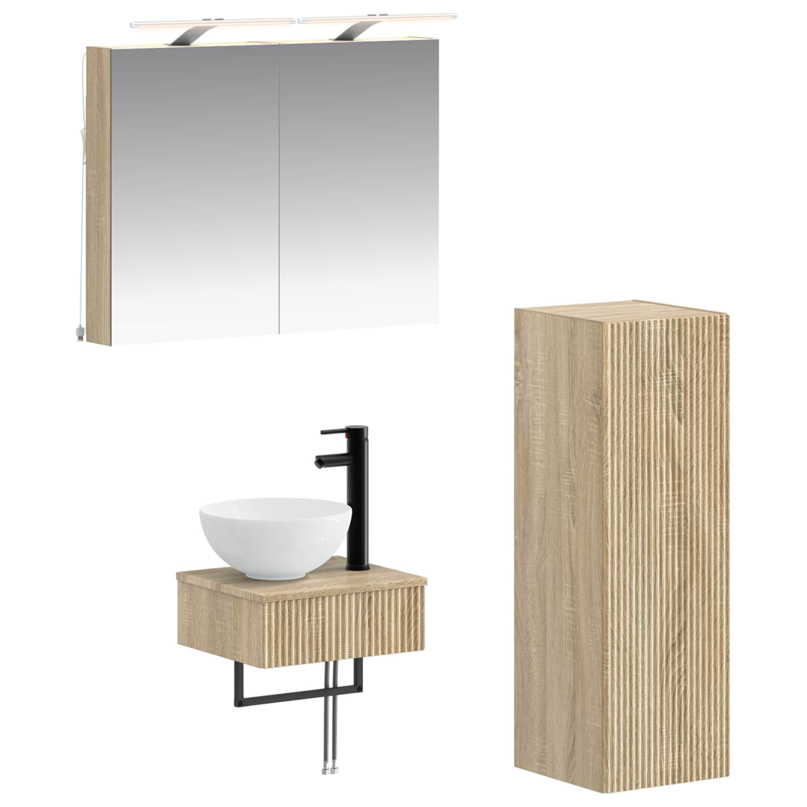 vidaXL Zestaw Szafek Łazienkowych 4 pcs dąb Sonoma 40 x 10,5 x 60,5 cm