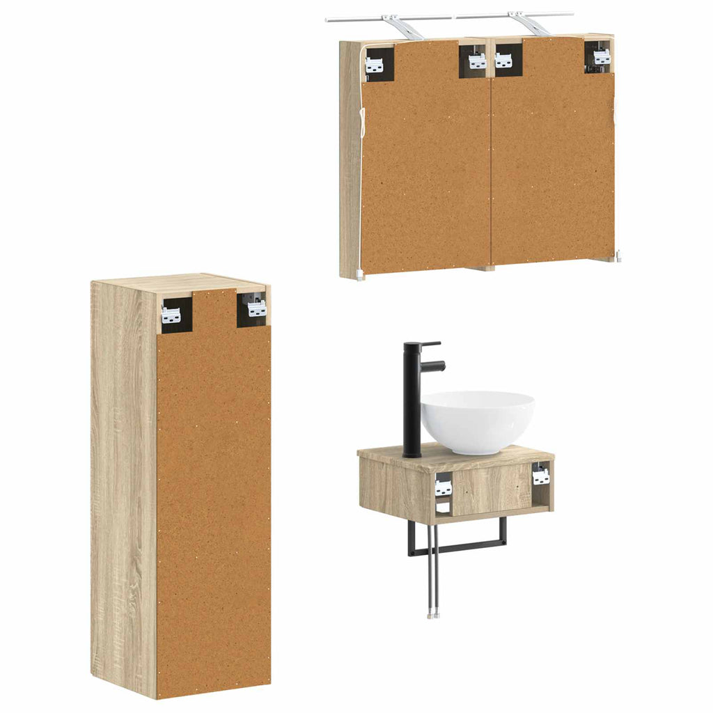 vidaXL Zestaw Szafek Łazienkowych 4 pcs dąb Sonoma 40 x 10,5 x 60,5 cm