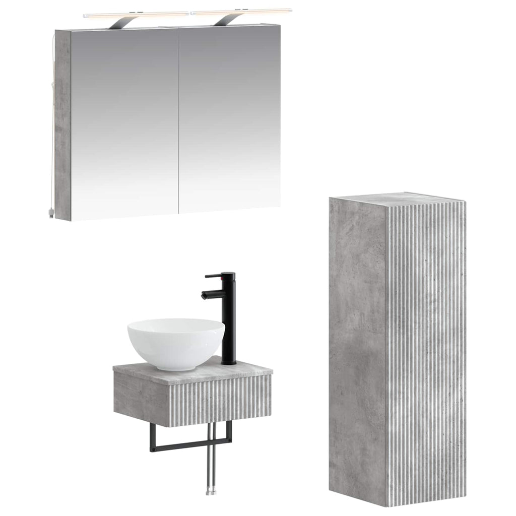 vidaXL Zestaw Szafek Łazienkowych 4 pcs Betonowy szary