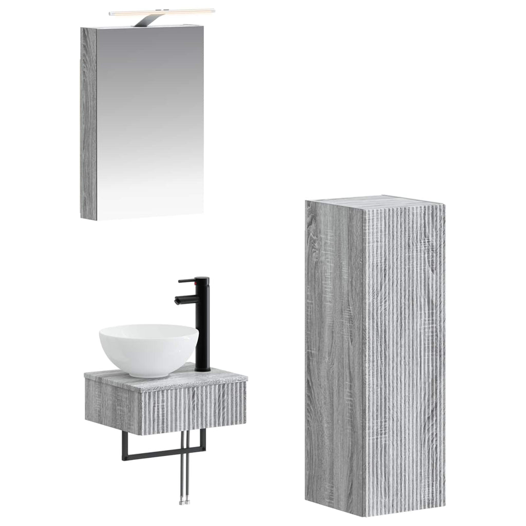 vidaXL Zestaw Szafek Łazienkowych 4 pcs Szary Sonoma
