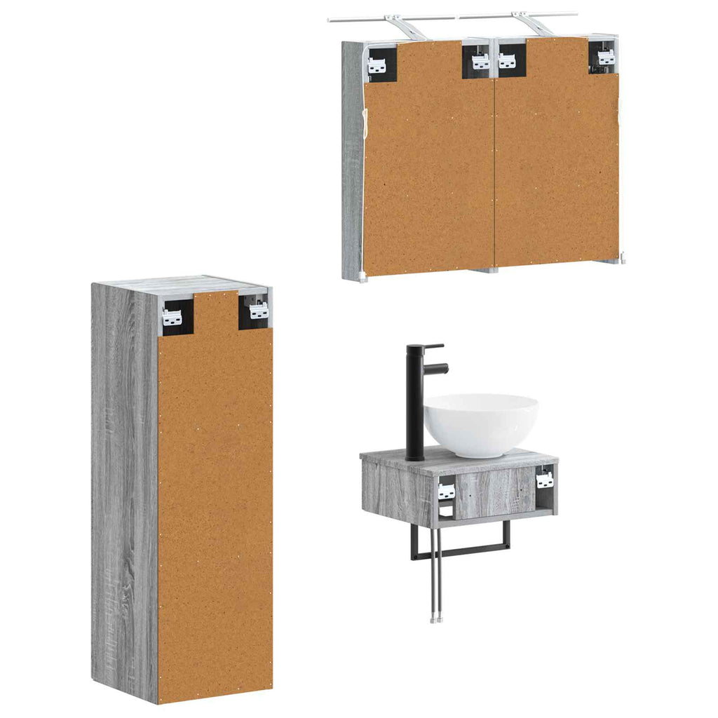 vidaXL Zestaw Szafek Łazienkowych 4 pcs Szary Sonoma