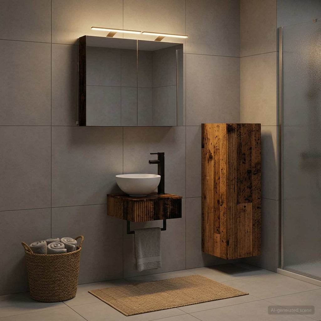 vidaXL Zestaw Szafek Łazienkowych 4 szt. Stare drewno