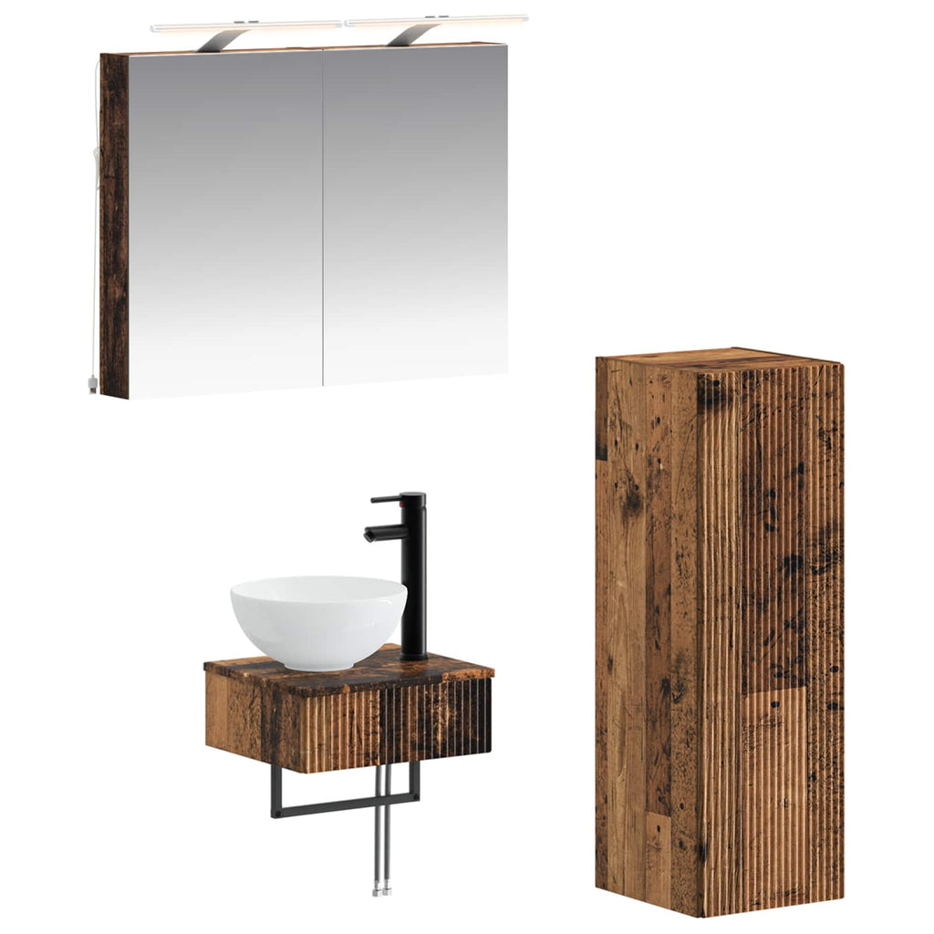 vidaXL Zestaw Szafek Łazienkowych 4 pcs Stare drewno