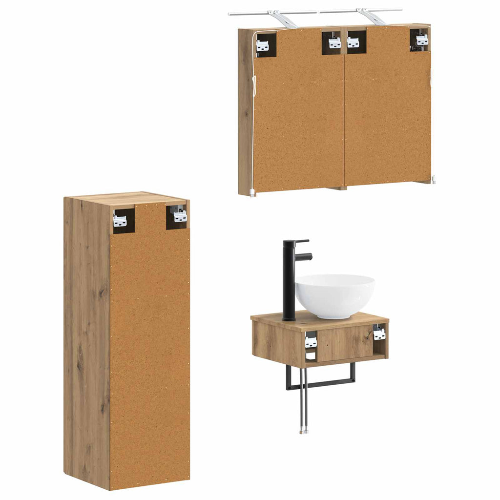 vidaXL Zestaw Szafek Łazienkowych 4 pcs Dąb artisan