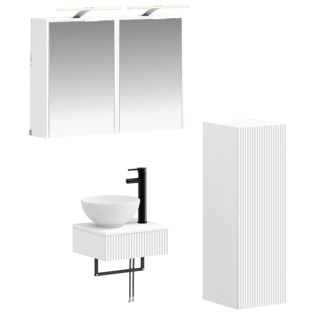 vidaXL Zestaw Szafek Łazienkowych 4 pcs Biały 43 x 16 x 62,5 cm