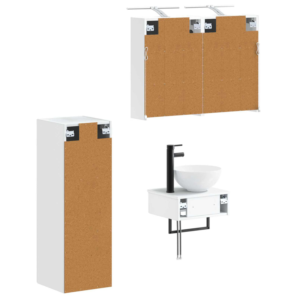 vidaXL Zestaw Szafek Łazienkowych 4 pcs Biały 43 x 16 x 62,5 cm