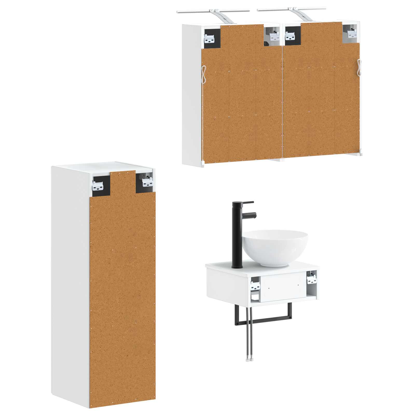 vidaXL Zestaw Szafek Łazienkowych 4 pcs Biały 43 x 16 x 62,5 cm