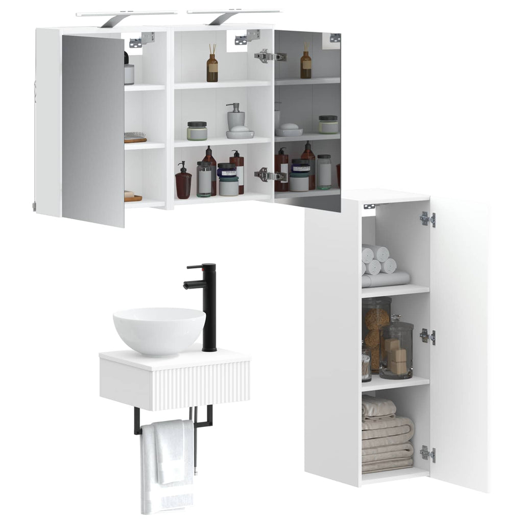 vidaXL Zestaw Szafek Łazienkowych 4 pcs Biały 43 x 16 x 62,5 cm