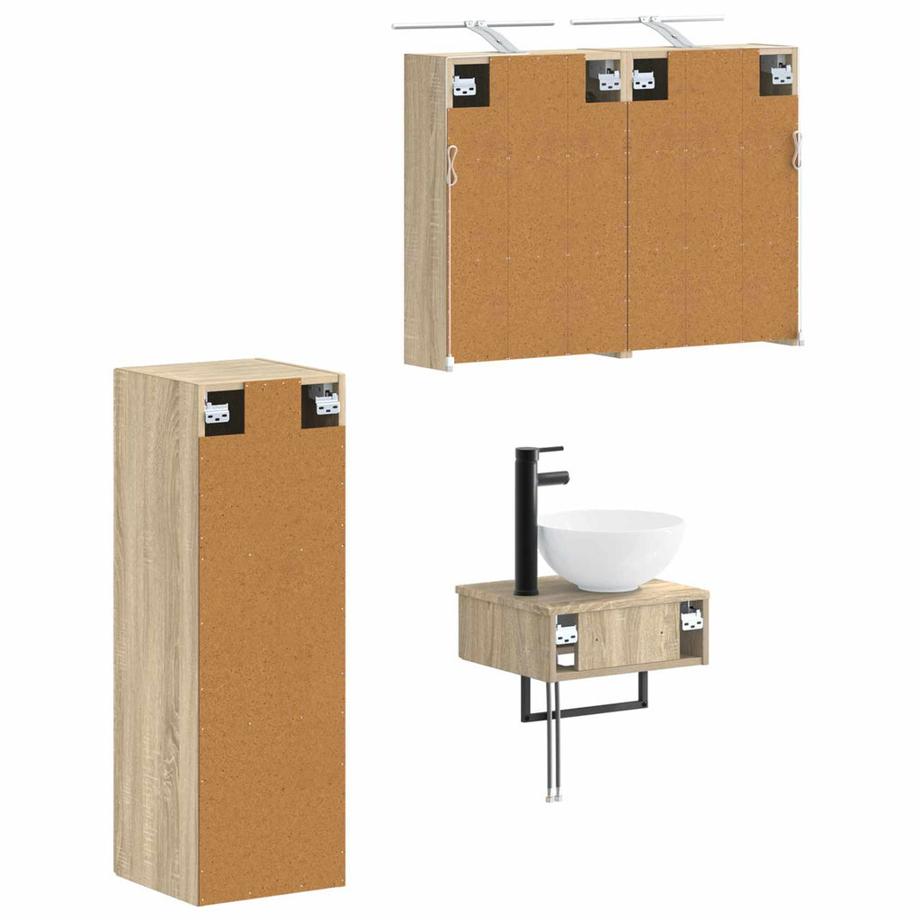 vidaXL Zestaw Szafek Łazienkowych 4 pcs dąb Sonoma 43 x 16 x 62,5 cm