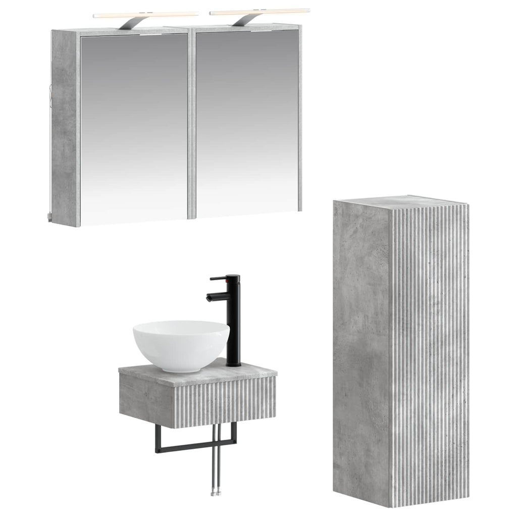 vidaXL Zestaw Szafek Łazienkowych 4 pcs Betonowy szary