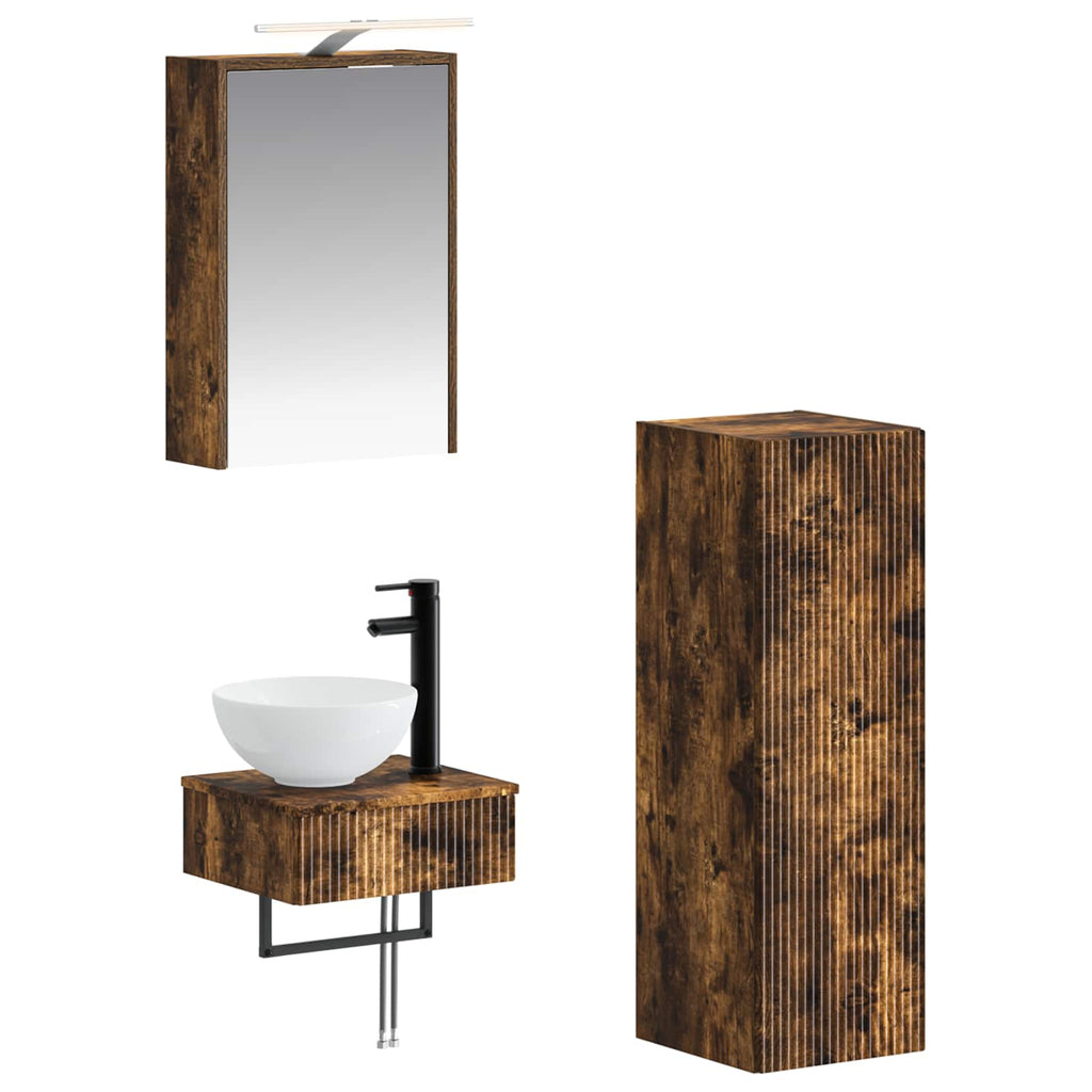 vidaXL Zestaw Szafek Łazienkowych 4 pcs Dąb wędzony 43 x 16 x 62,5 cm