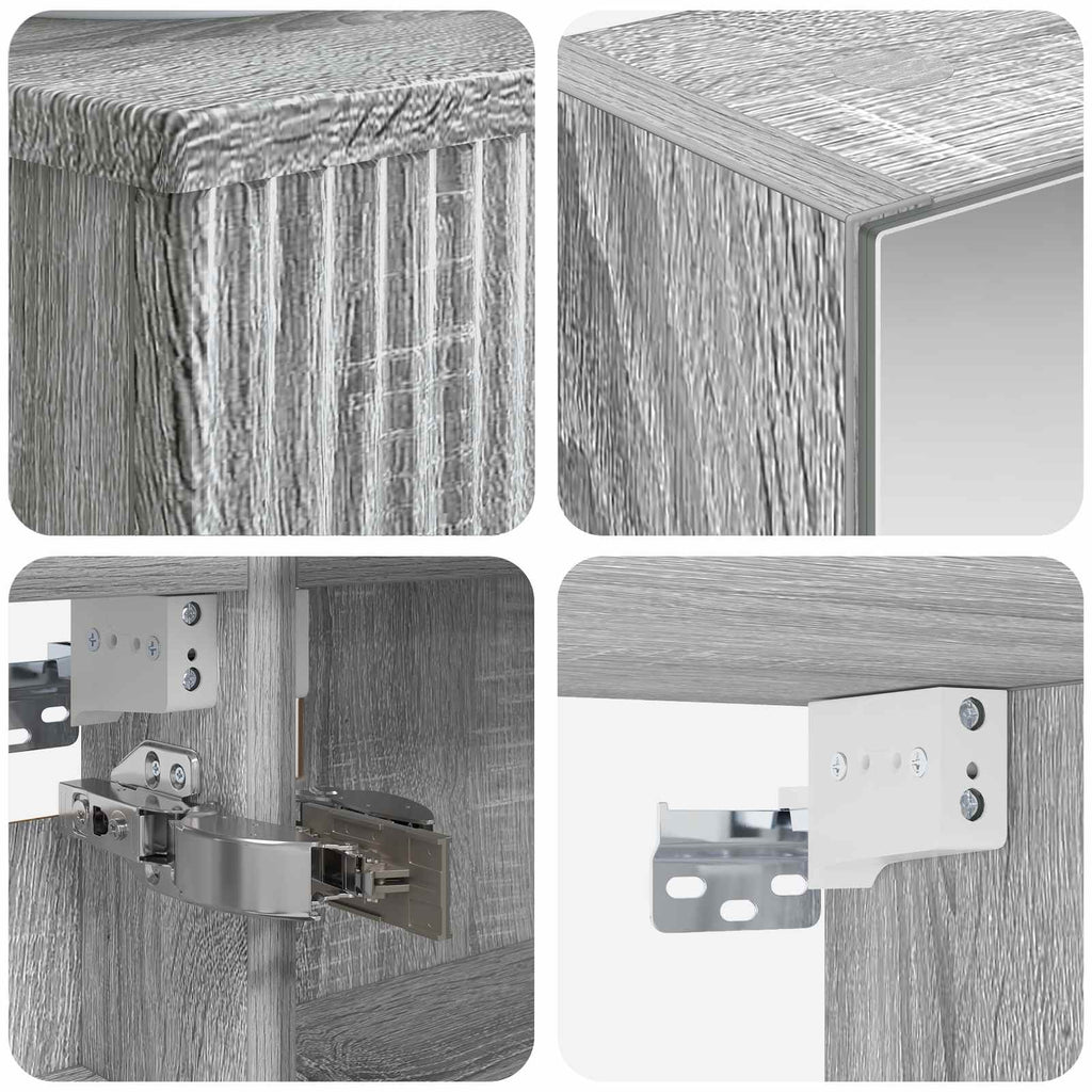 vidaXL Zestaw Szafek Łazienkowych 4 pcs Szary Sonoma 43 x 16 x 62,5 cm