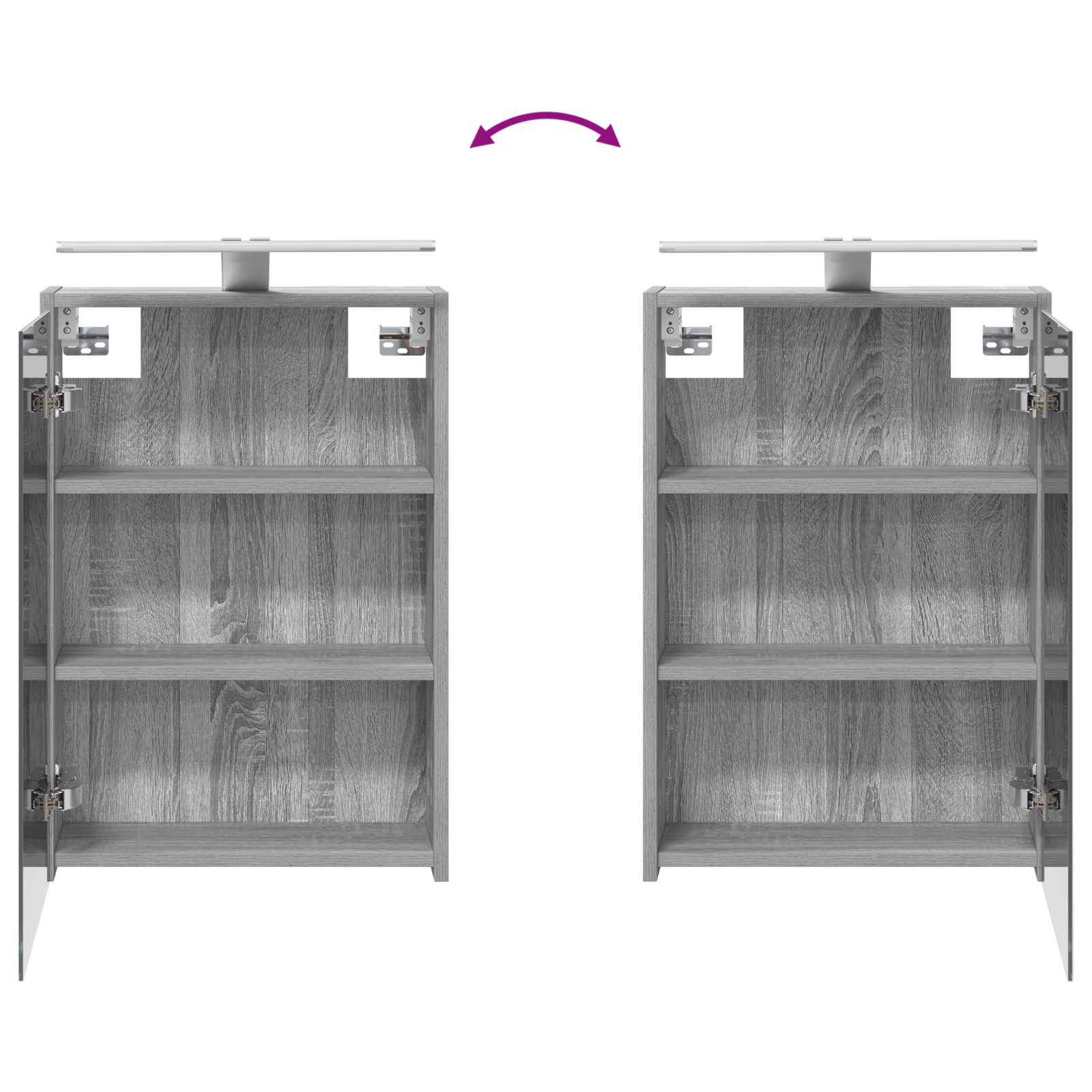 vidaXL Zestaw Szafek Łazienkowych 4 pcs Szary Sonoma 43 x 16 x 62,5 cm
