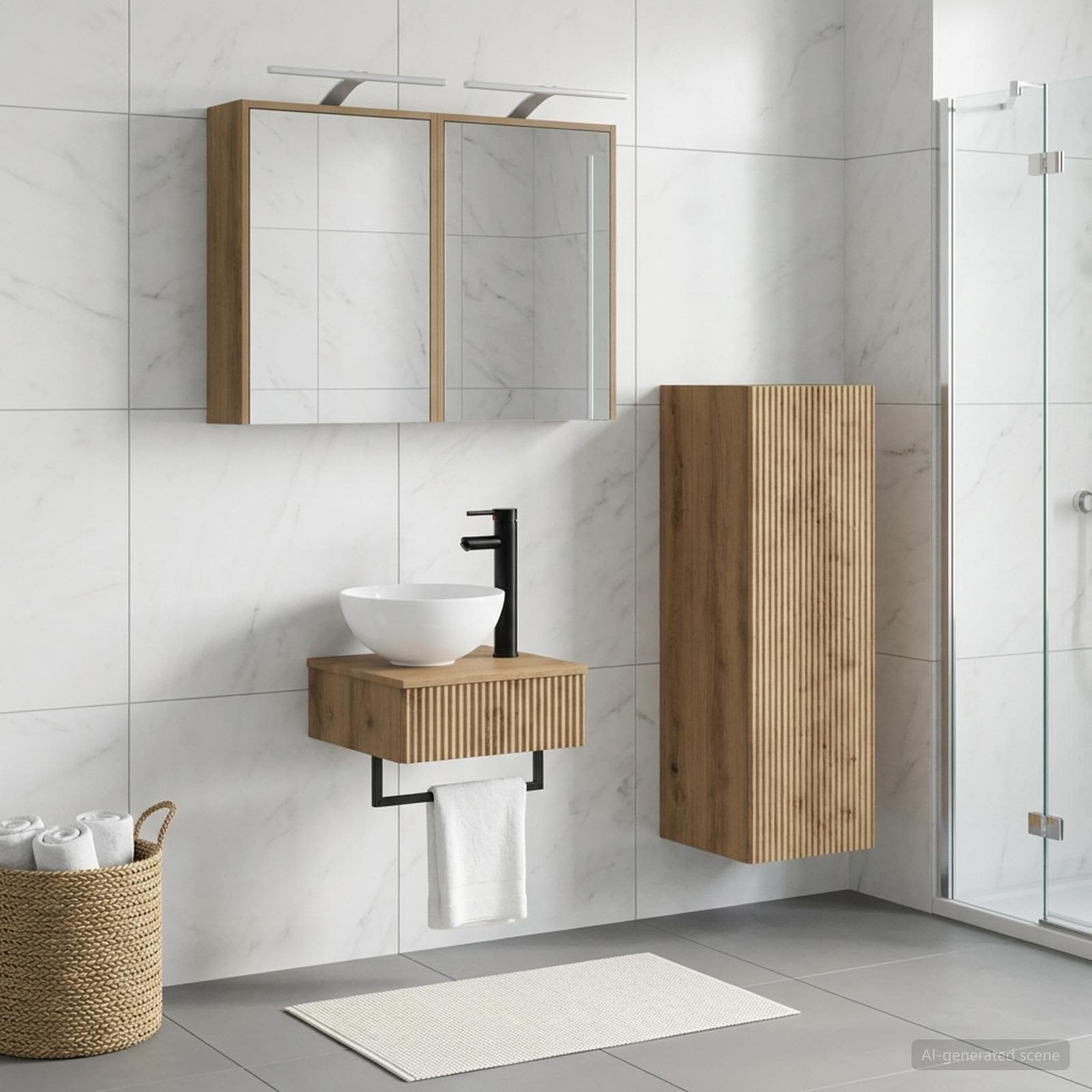 vidaXL Zestaw Szafek Łazienkowych 4 szt. Dąb artisan