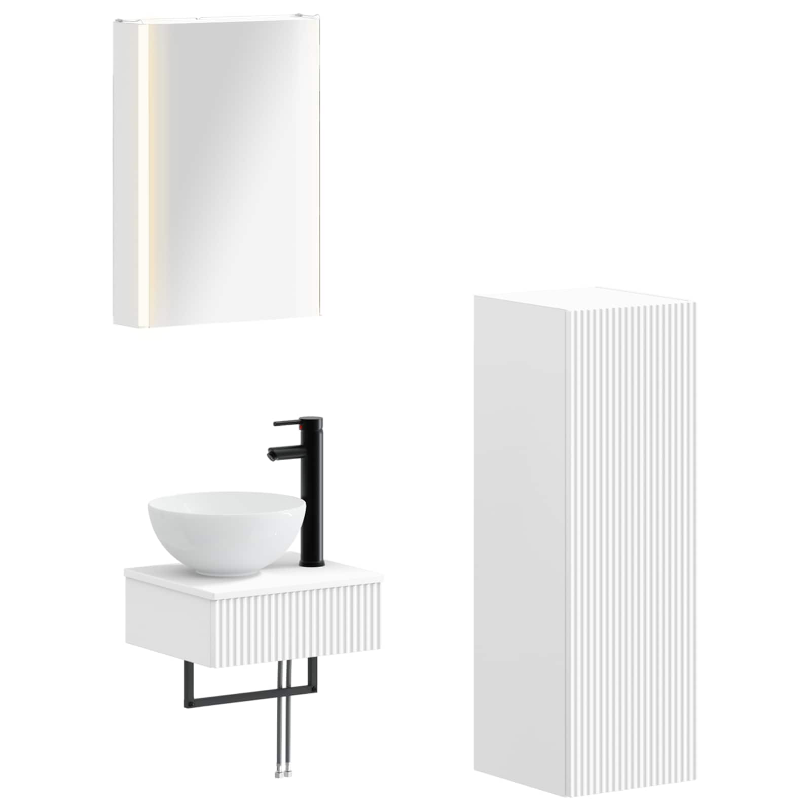 vidaXL Zestaw Szafek Łazienkowych 4 pcs Biały 43 x 11,5 x 60,5 cm