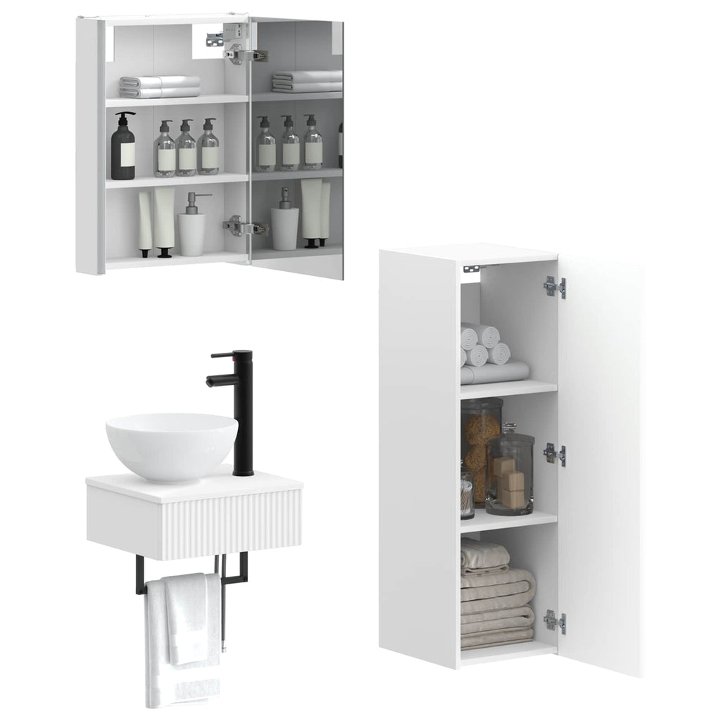 vidaXL Zestaw Szafek Łazienkowych 4 pcs Biały 43 x 11,5 x 60,5 cm