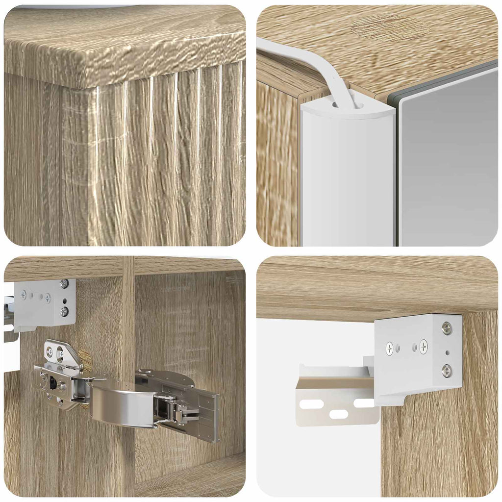 vidaXL Zestaw Szafek Łazienkowych 4 pcs dąb Sonoma 43 x 11,5 x 60,5 cm