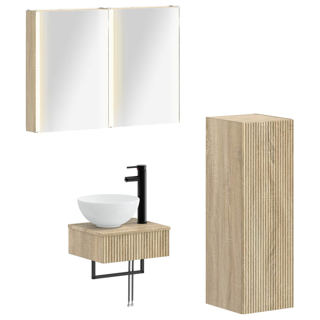 vidaXL Zestaw Szafek Łazienkowych 4 pcs dąb Sonoma 43 x 11,5 x 60,5 cm