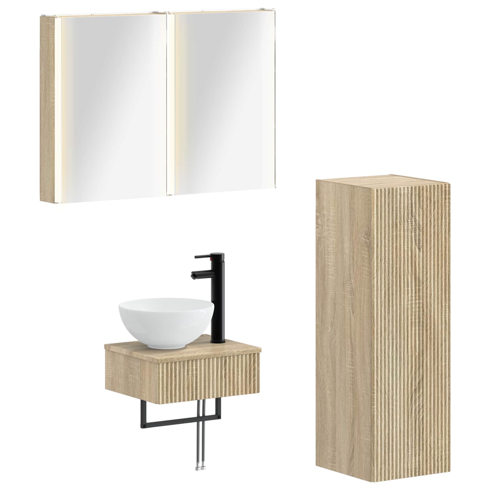 vidaXL Zestaw Szafek Łazienkowych 4 pcs dąb Sonoma 43 x 11,5 x 60,5 cm