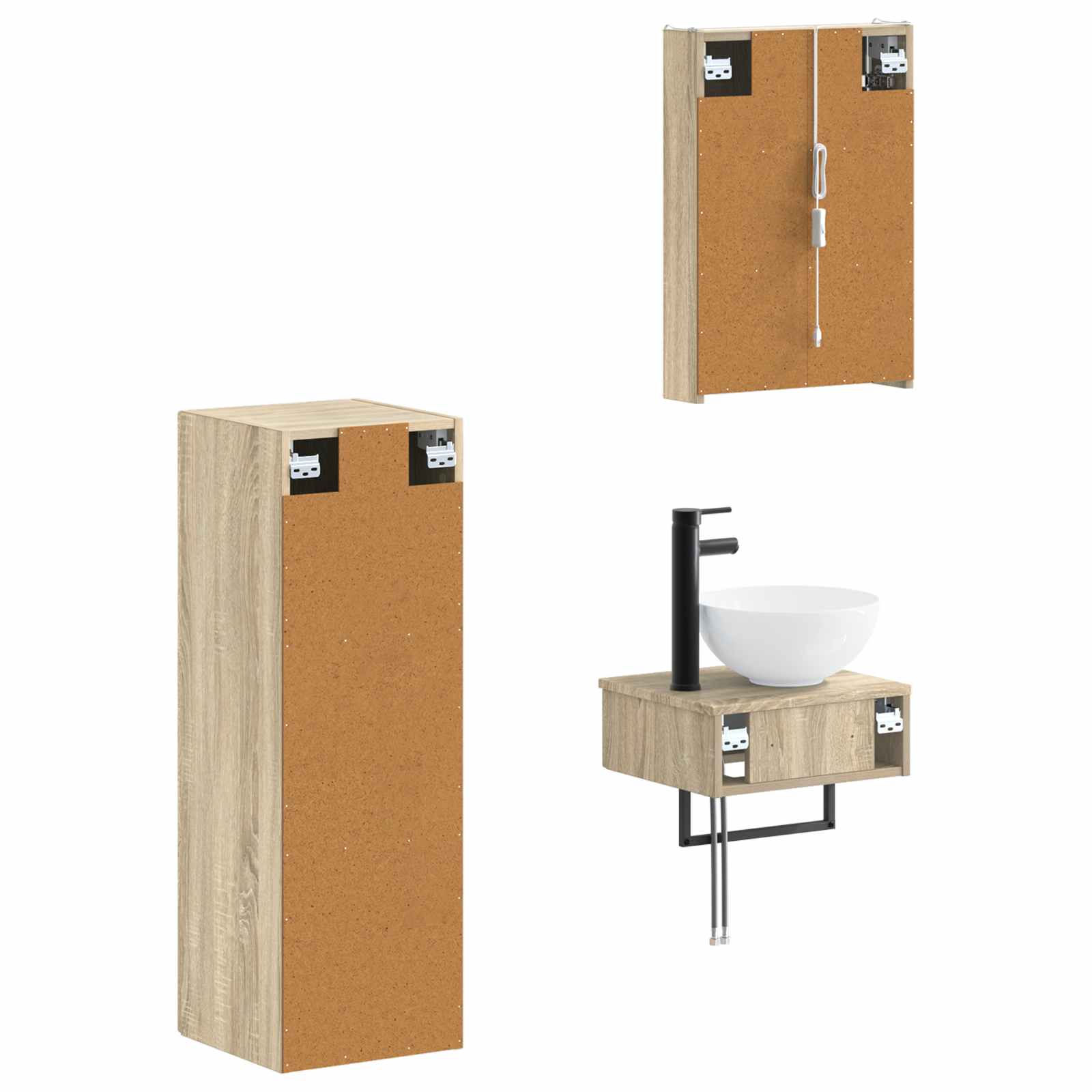 vidaXL Zestaw Szafek Łazienkowych 4 pcs dąb Sonoma 43 x 11,5 x 60,5 cm