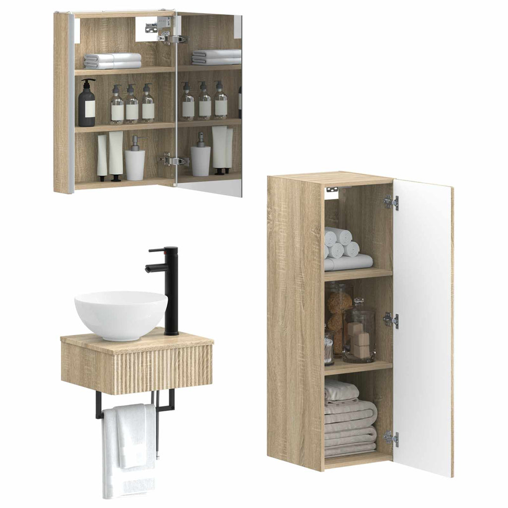 vidaXL Zestaw Szafek Łazienkowych 4 pcs dąb Sonoma 43 x 11,5 x 60,5 cm