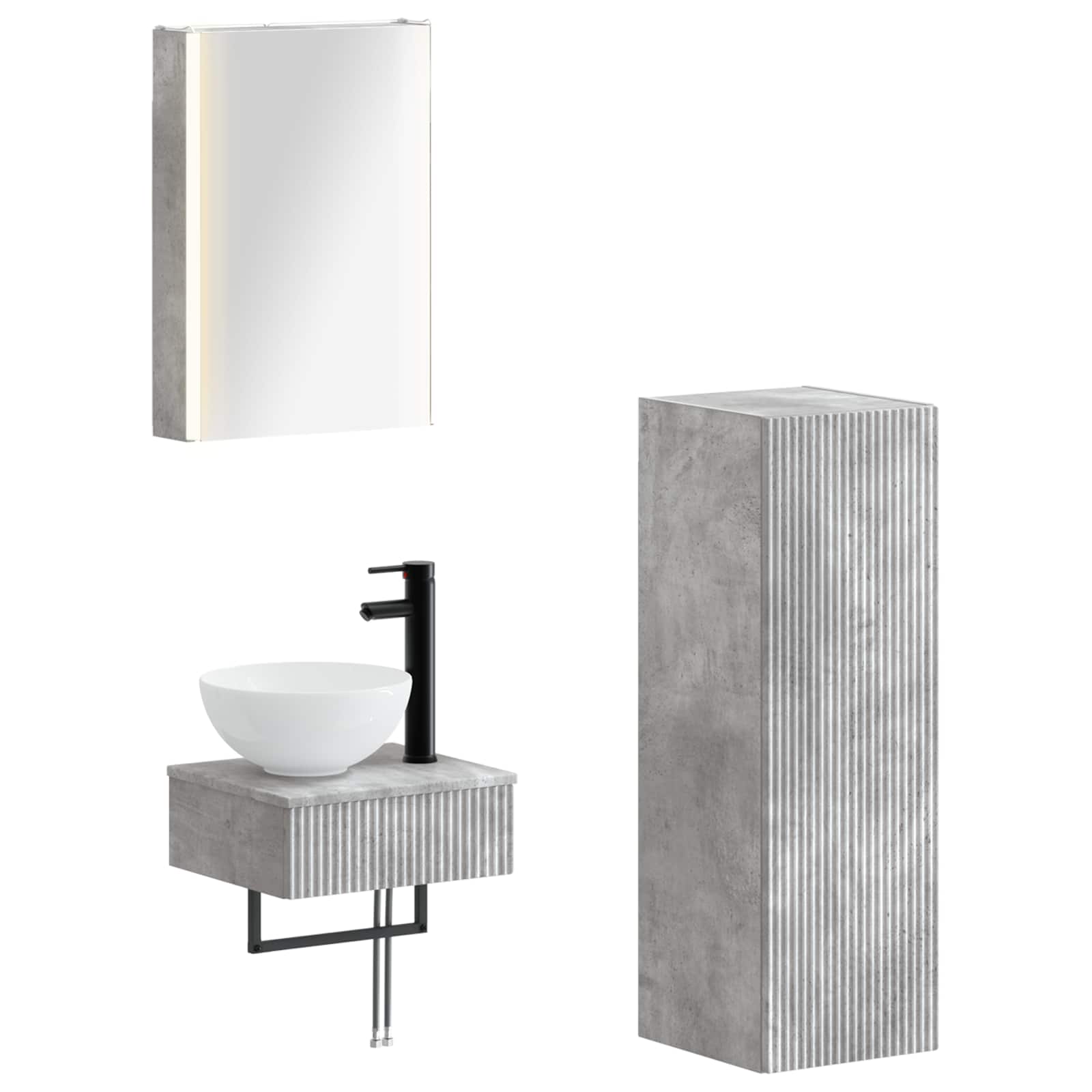 vidaXL Zestaw Szafek Łazienkowych 4 pcs Betonowy szary