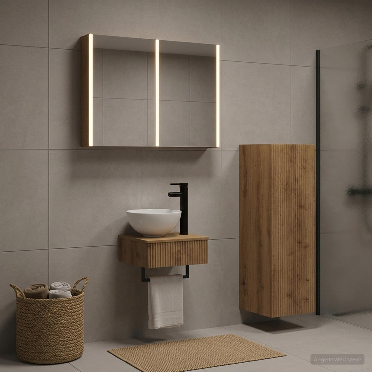 vidaXL Zestaw Szafek Łazienkowych 4 szt. Dąb artisan
