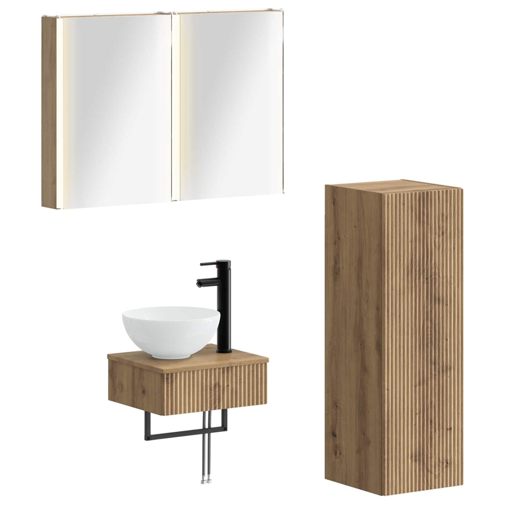 vidaXL Zestaw Szafek Łazienkowych 4 pcs Dąb artisan