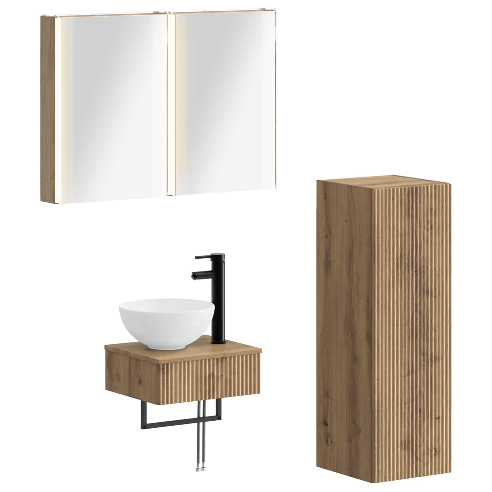 vidaXL Zestaw Szafek Łazienkowych 4 pcs Dąb artisan