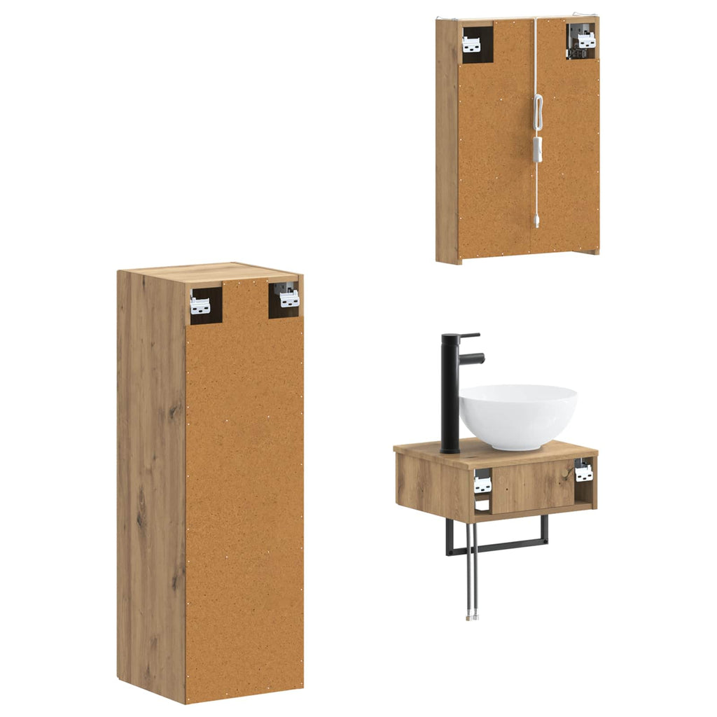 vidaXL Zestaw Szafek Łazienkowych 4 pcs Dąb artisan