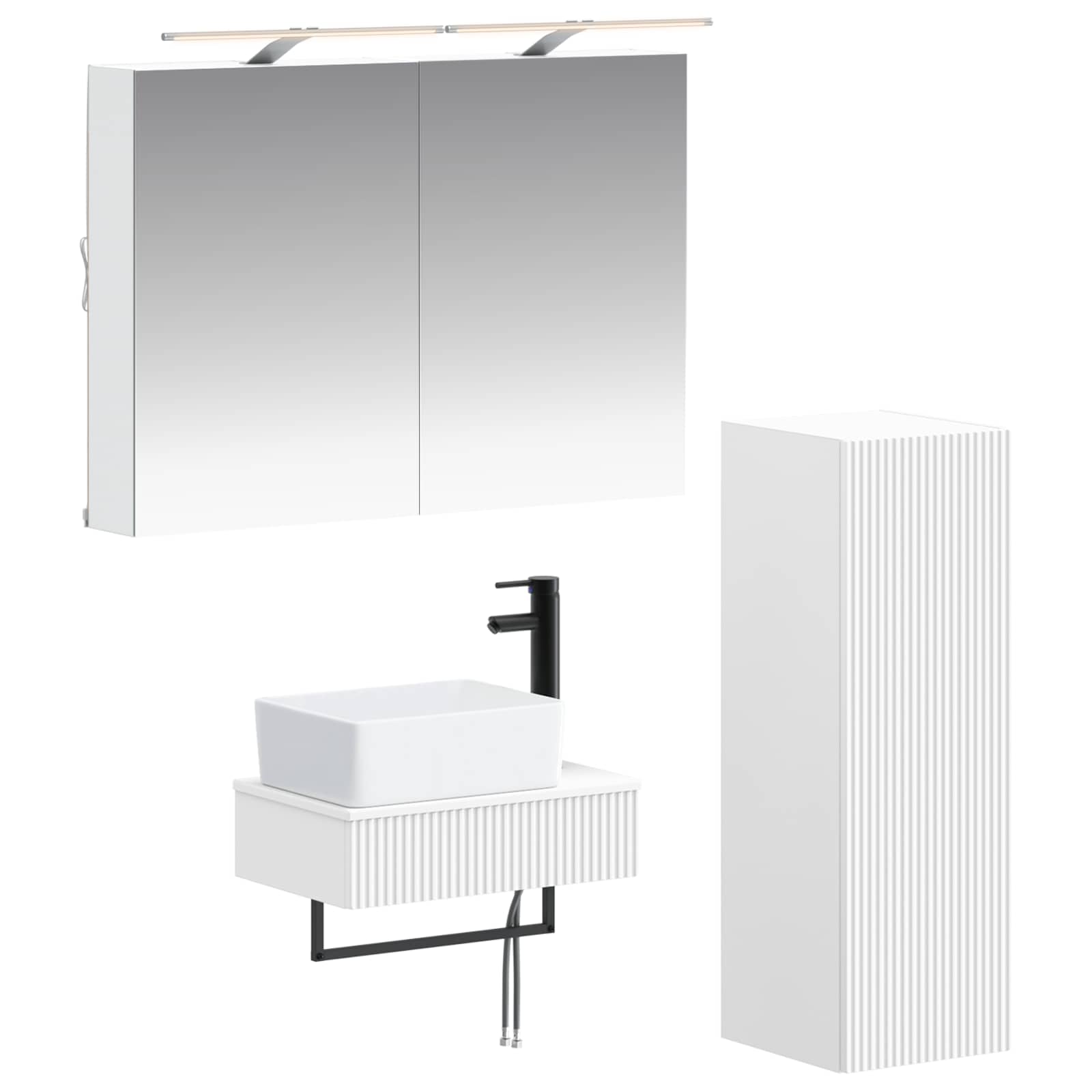 vidaXL Zestaw Szafek Łazienkowych 4 pcs Biały 50 x 14,5 x 70 cm