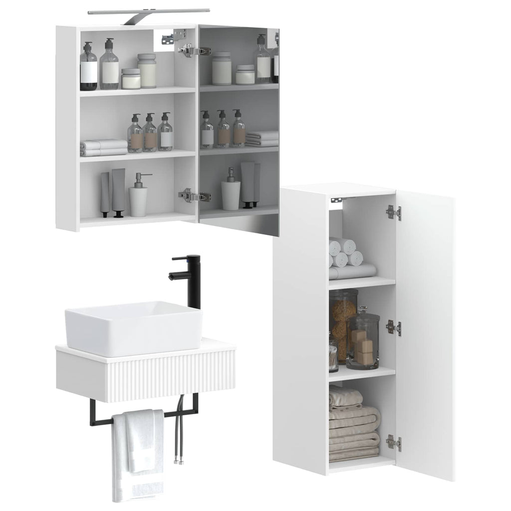 vidaXL Zestaw Szafek Łazienkowych 4 pcs Biały 50 x 14,5 x 70 cm