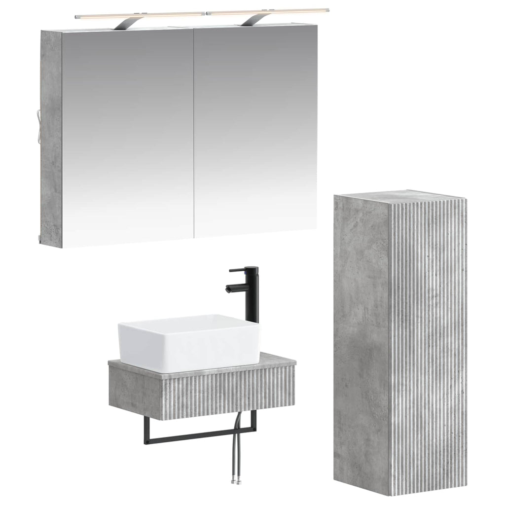 vidaXL Zestaw Szafek Łazienkowych 4 pcs Betonowy szary