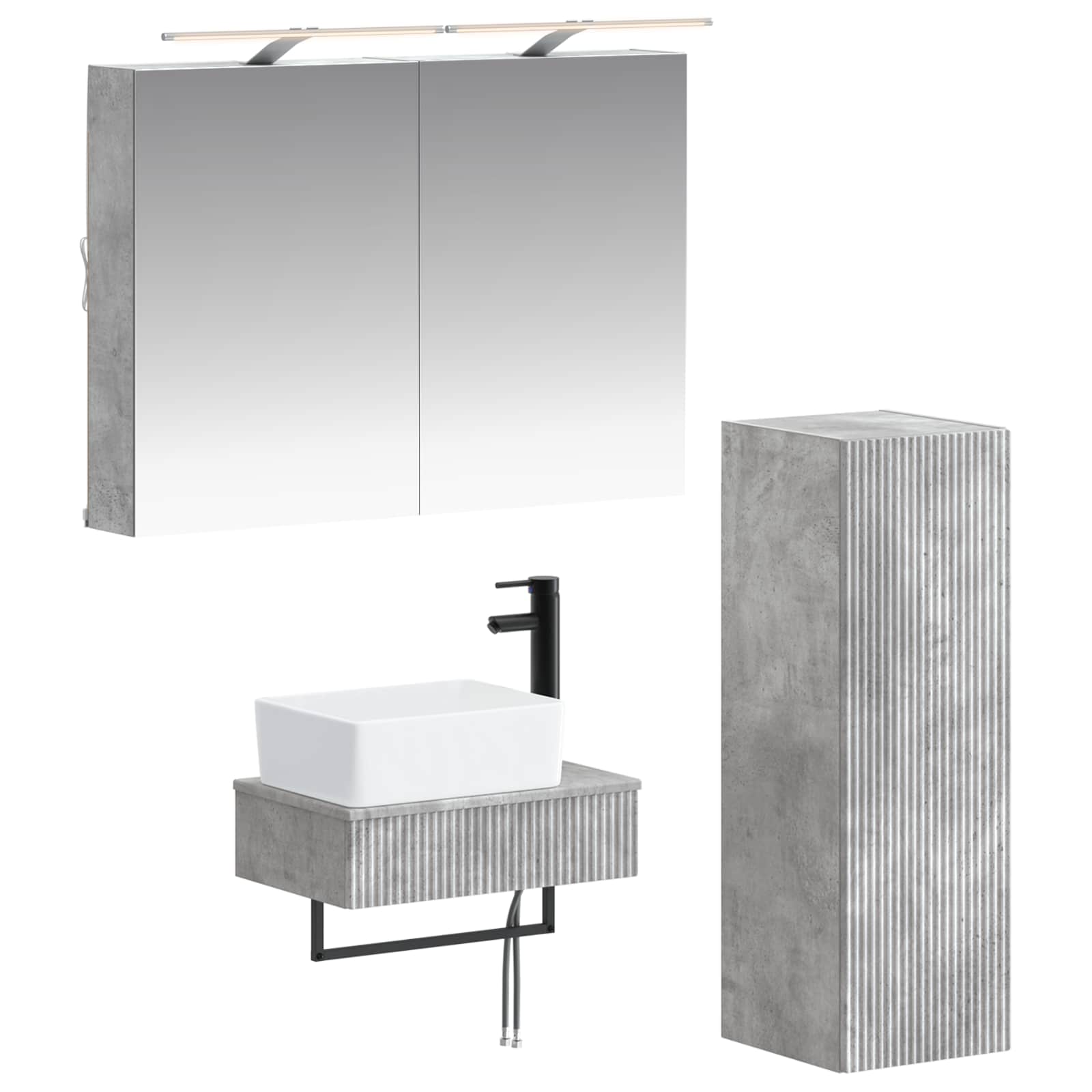 vidaXL Zestaw Szafek Łazienkowych 4 pcs Betonowy szary