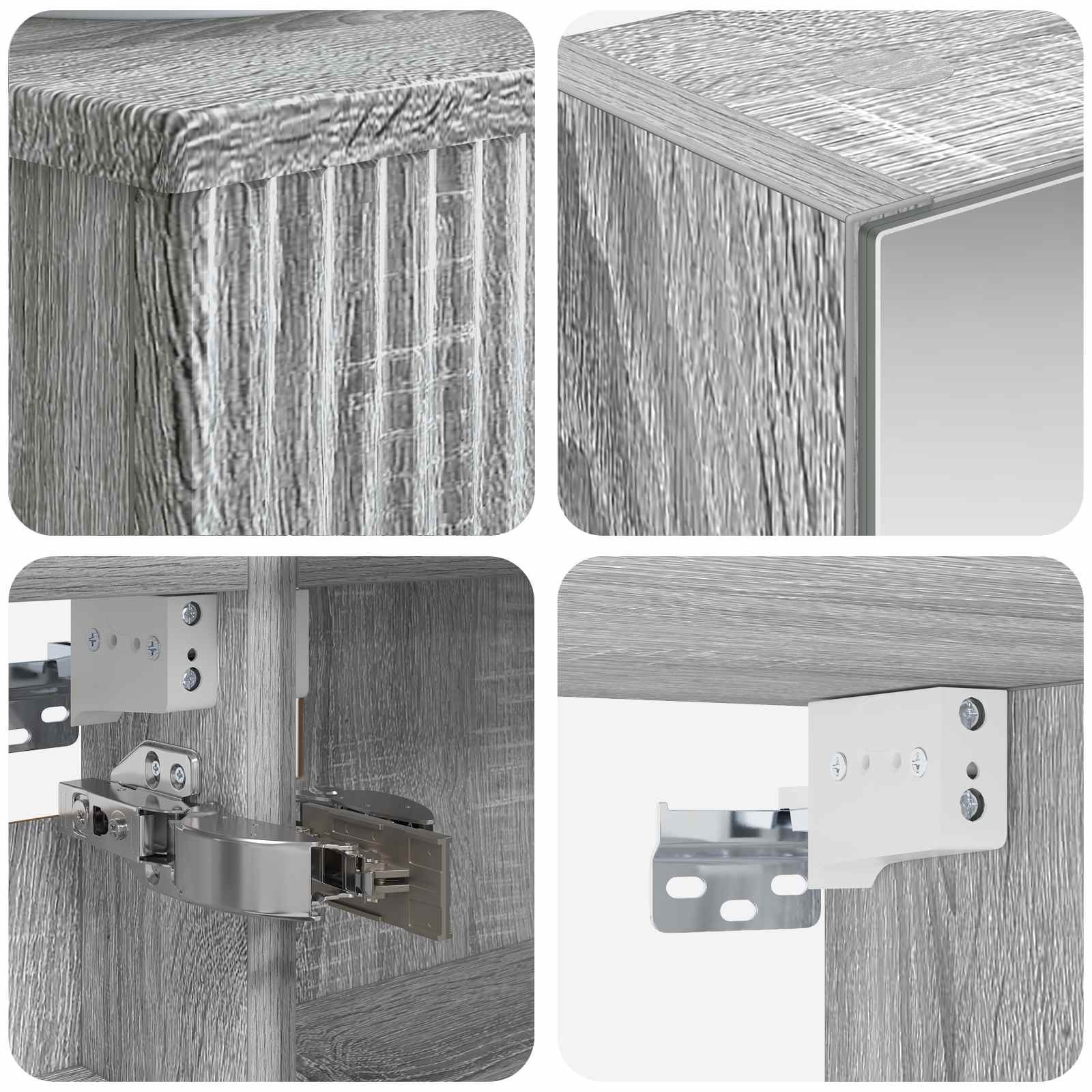vidaXL Zestaw Szafek Łazienkowych 4 pcs Szary Sonoma 50 x 14,5 x 70 cm