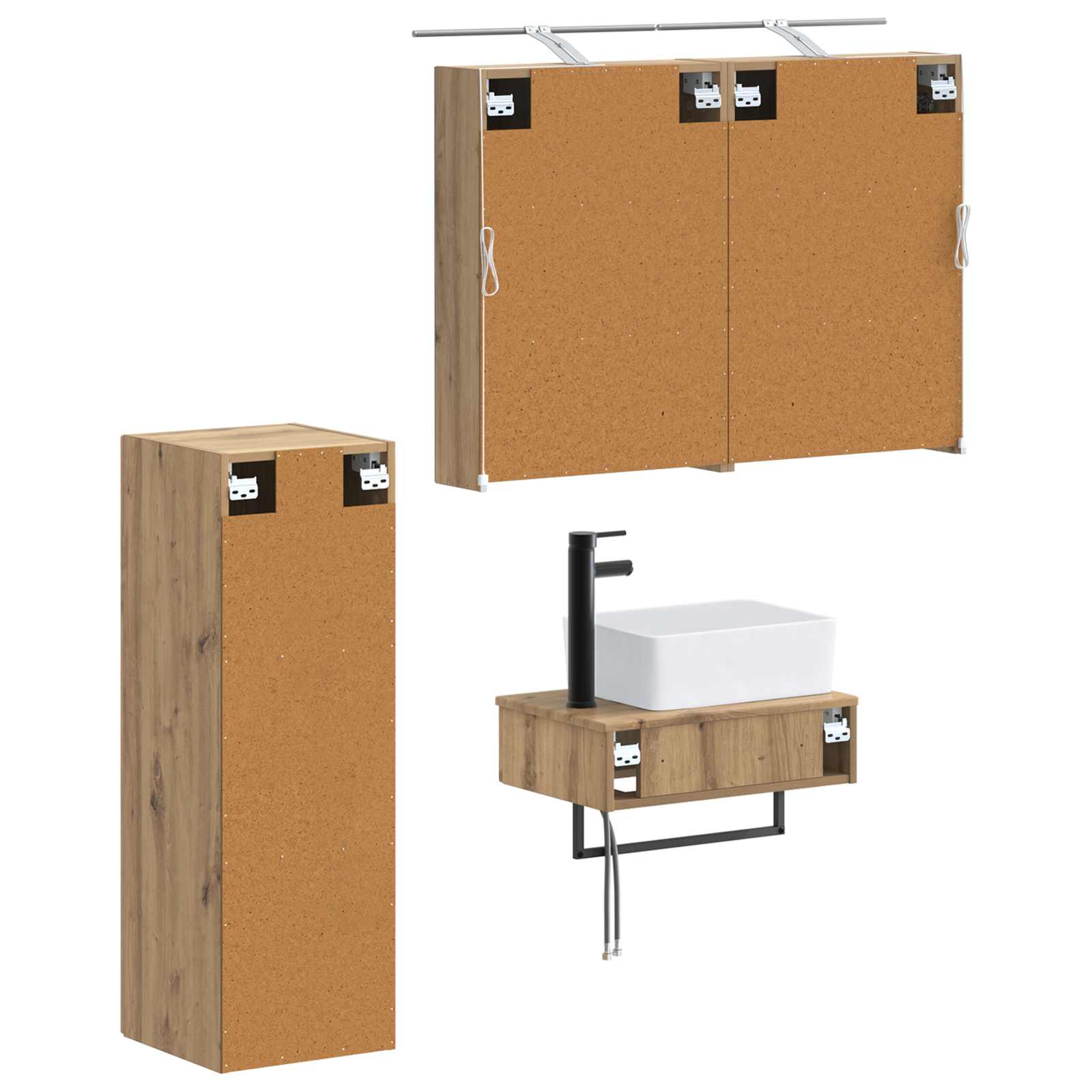 vidaXL Zestaw Szafek Łazienkowych 4 pcs Dąb artisan 50 x 14,5 x 70 cm