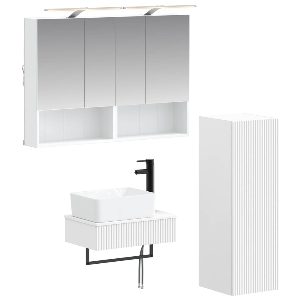 vidaXL Zestaw Szafek Łazienkowych 4 pcs Biały 50 x 14,5 x 70 cm