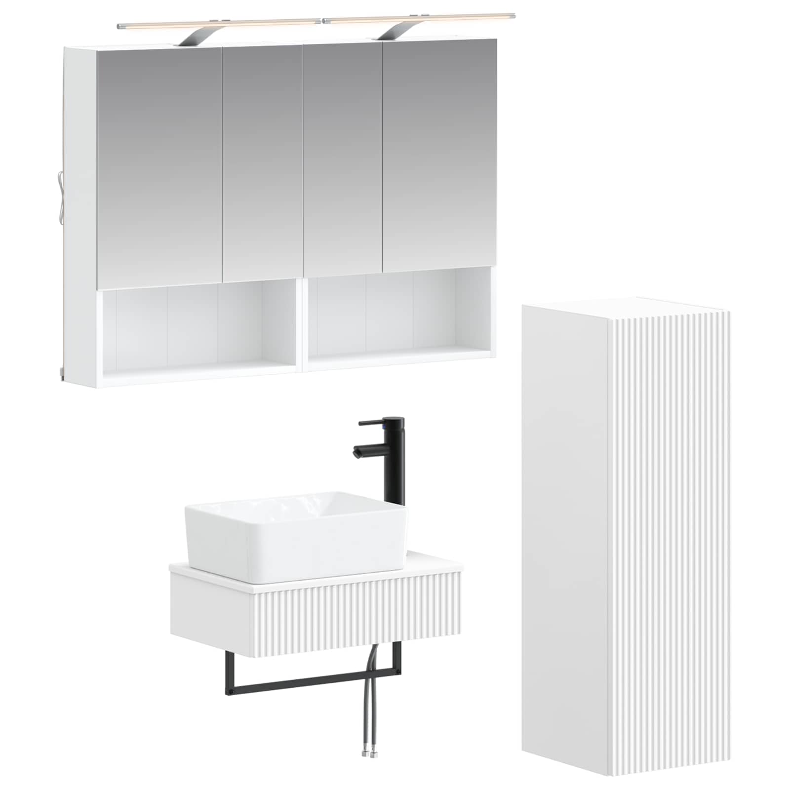 vidaXL Zestaw Szafek Łazienkowych 4 pcs Biały 50 x 14,5 x 70 cm