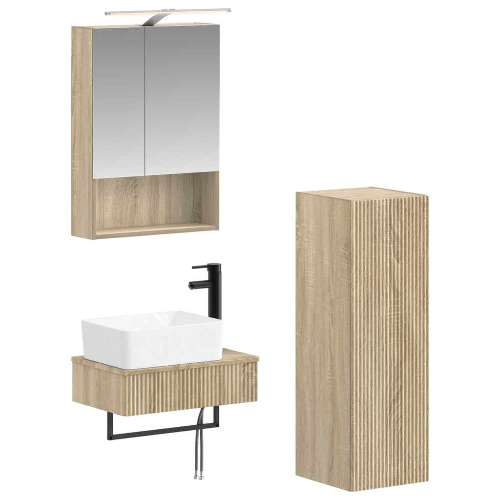 vidaXL Zestaw Szafek Łazienkowych 4 pcs dąb Sonoma 50 x 14,5 x 70 cm