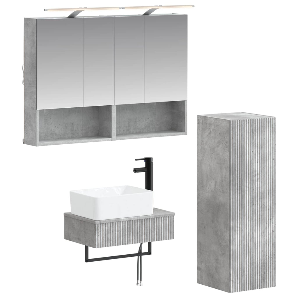 vidaXL Zestaw Szafek Łazienkowych 4 pcs Betonowy szary