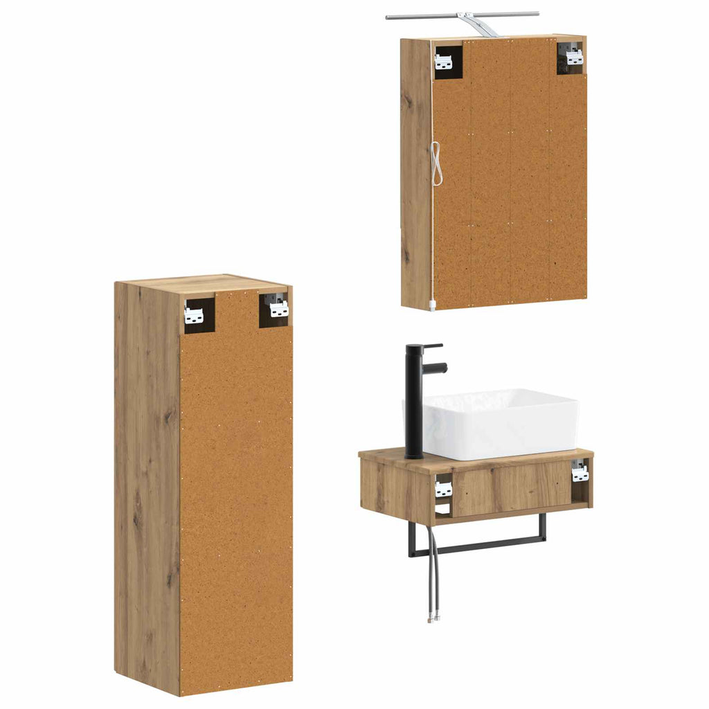 vidaXL Zestaw Szafek Łazienkowych 4 pcs Dąb artisan 50 x 14,5 x 70 cm